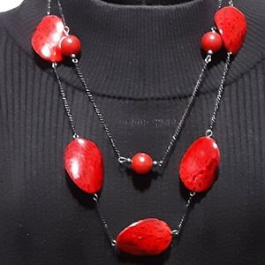 Red and Black Bead Necklace